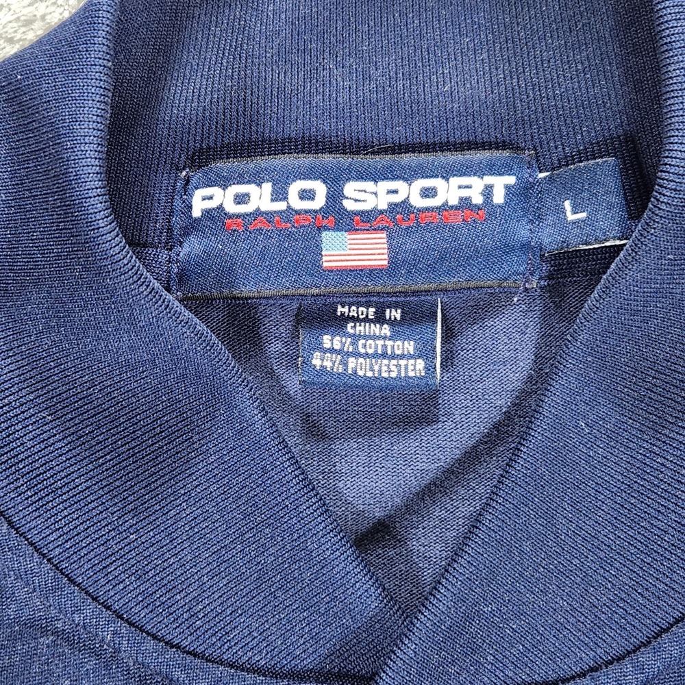 Polo Sport Ralph Lauren Track Jacket Mens Large Vintage 90s Blue Snap Front - Picture 4 of 13
